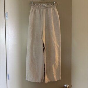 Reformation Linen Straight Leg Cropped Pants - Size M